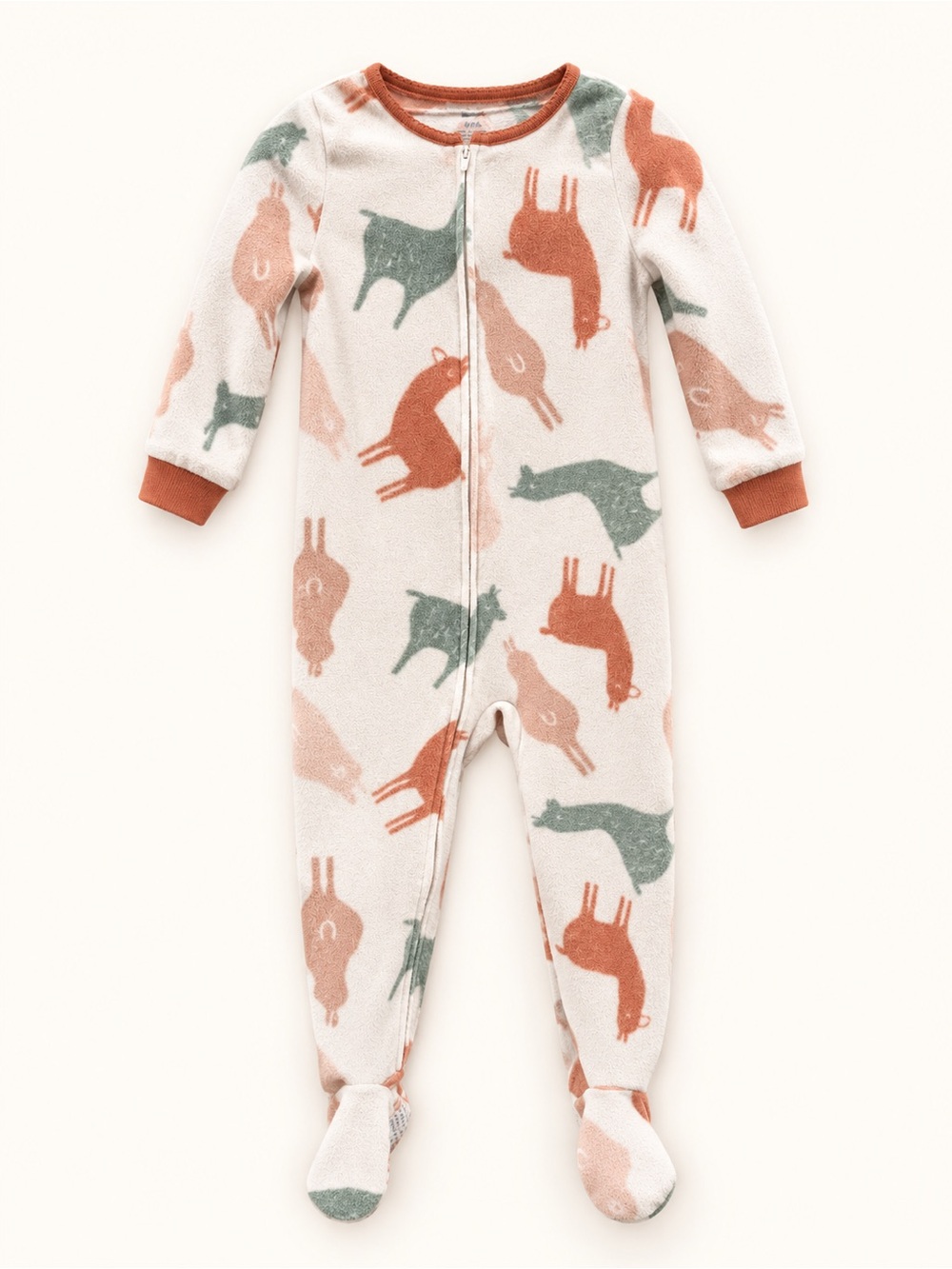Carter’s 5T Llama Print Fleece Footie pjs / Animal Footed One-Piece Pajamas